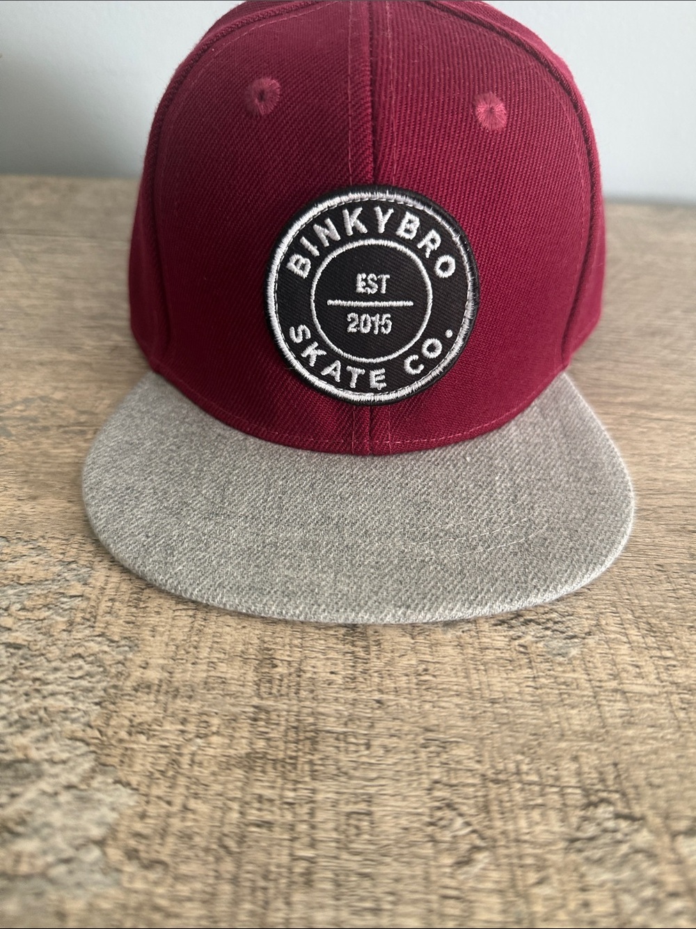 BinkyBro Kids Maroon and Gray Snapback Hat